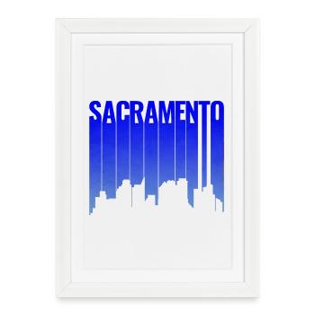 Sacramento Slope Skyline Silhouette - Affiche encadrée (27 × 37 cm) - blanc - Devant