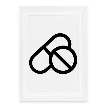 pilules de compléments alimentaires - Affiche encadrée (27 × 37 cm) - blanc - Devant