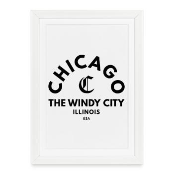 Chicago, Illinois, USA - Framed poster (27 × 37 cm) - white - Front