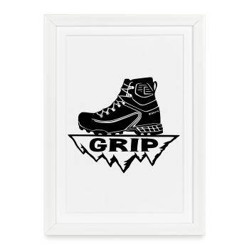 Hiking Shoe [Black] - Framed poster (27 × 37 cm) - white - Front