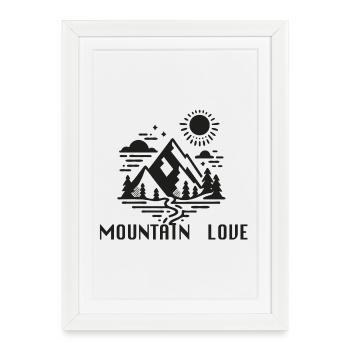 Mountain Love Alpinisme Alpinisme Escalade en plein air - Affiche encadrée (27 × 37 cm) - blanc - Devant