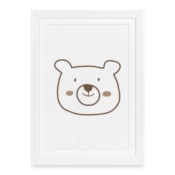 Cuddly Bear Line Drawing - Framed poster (27 × 37 cm) - white - Front