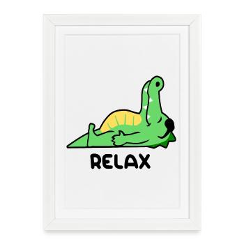 Crocodile relax - Affiche encadrée (27 × 37 cm) - blanc - Devant