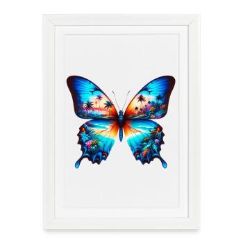 Butterfly - Framed poster (27 × 37 cm) - white - Front