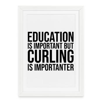 Curling Curling Curling - Framed poster (27 × 37 cm) - white - Front