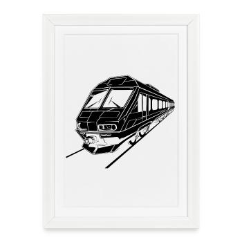 Graphismes de train - Affiche encadrée (27 × 37 cm) - blanc - Devant