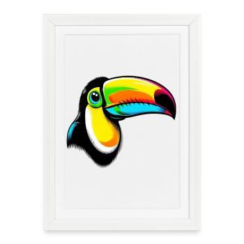 Toucan - Affiche encadrée (27 × 37 cm) - blanc - Devant