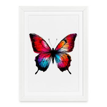 Butterfly - Framed poster (27 × 37 cm) - white - Front