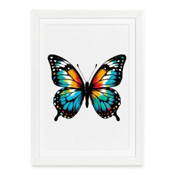 Papillon - Affiche encadrée (27 × 37 cm) - blanc - Devant