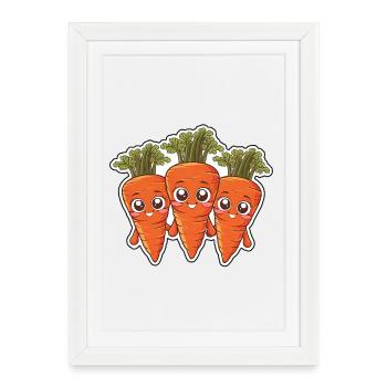 Karla, Kalle et Kim – Les amis de la carotte - Affiche encadrée (27 × 37 cm) - blanc - Devant
