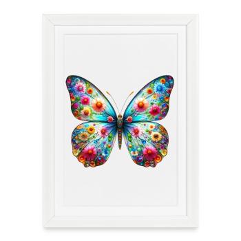 Papillon - Affiche encadrée (27 × 37 cm) - blanc - Devant