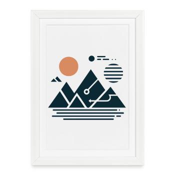 Montagnes - Affiche encadrée (27 × 37 cm) - blanc - Devant