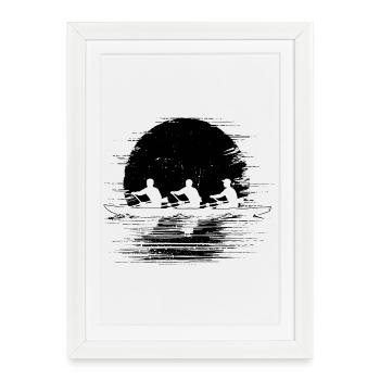 Rowing team - Framed poster (27 × 37 cm) - white - Front