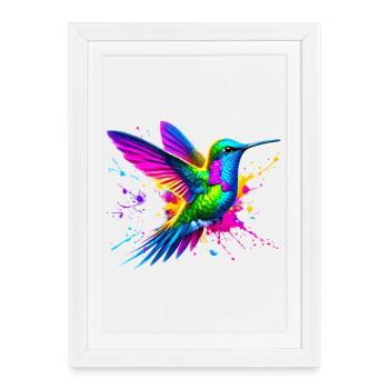 Hummingbird - Framed poster (27 × 37 cm) - white - Front