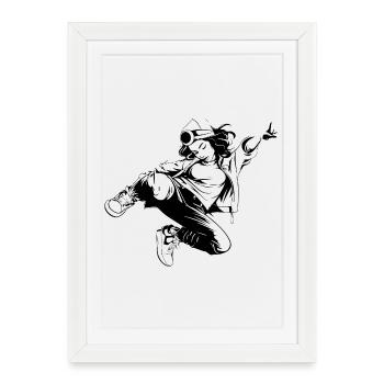 Breakdancer - Framed poster (27 × 37 cm) - white - Front