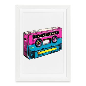 Oldschool Music Cassette - Framed poster (27 × 37 cm) - white - Front