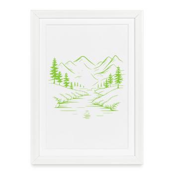 Montagnes - Affiche encadrée (27 × 37 cm) - blanc - Devant