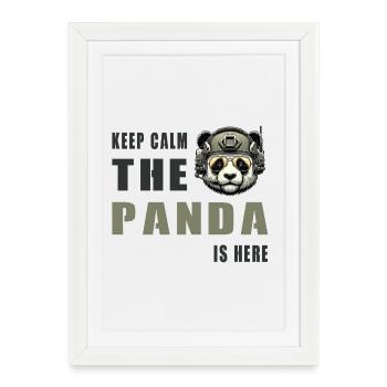 Tactical Panda – Keep Calm - Framed poster (27 × 37 cm) - white - Front