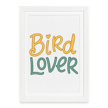 Design de Citation “Bird Lover” Vintage - Affiche encadrée (27 × 37 cm) - blanc - Devant
