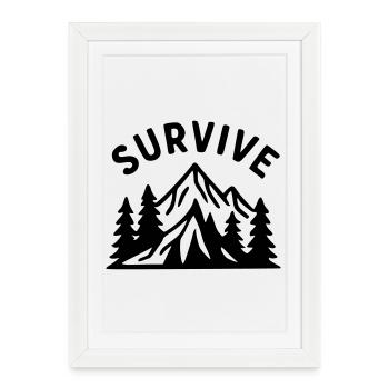 Survive - Nature - Affiche encadrée (27 × 37 cm) - blanc - Devant