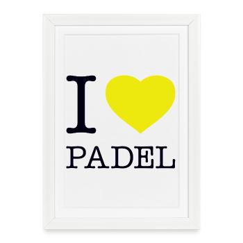 J'aime le padel - Affiche encadrée (27 × 37 cm) - blanc - Devant