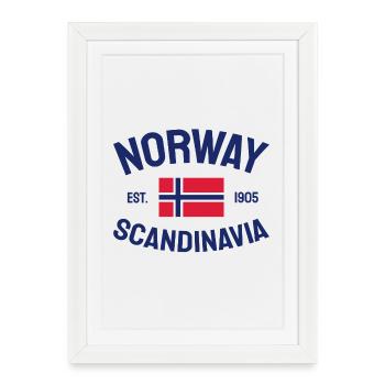 Norvège - Norvège - Norvège - Scandinavie - 1905 - Affiche encadrée (27 × 37 cm) - blanc - Devant