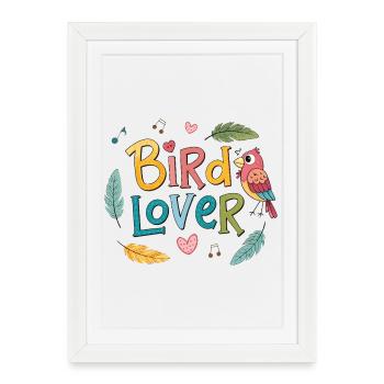 Bird Lover Arc-en-Ciel - Affiche encadrée (27 × 37 cm) - blanc - Devant