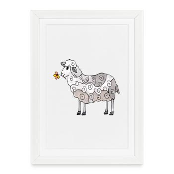 Sheep - Framed poster (27 × 37 cm) - white - Front