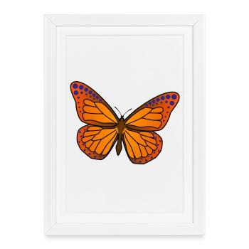 Vivid Butterfly Wings Illustration - Framed poster (27 × 37 cm) - white - Front