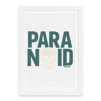 Crâne paranoïaque - Affiche encadrée (27 × 37 cm) - blanc - Devant