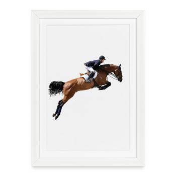Prancing horse in leap - Framed poster (27 × 37 cm) - white - Front