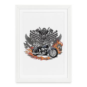 Puissance du moteur du Flame Cruiser - Affiche encadrée (27 × 37 cm) - blanc - Devant