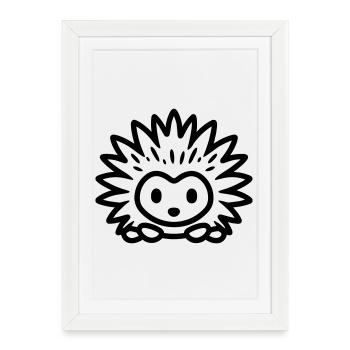 Porc-épic - Affiche encadrée (27 × 37 cm) - blanc - Devant