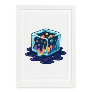 Cosmic Icecube Galaxy - Framed poster (27 × 37 cm) - white - Front