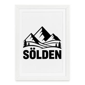 Sölden - Souvenir Design - Affiche encadrée (27 × 37 cm) - blanc - Devant