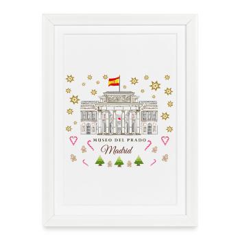 Madrid, Prado Art Museum, Christmas Drawing - Framed poster (27 × 37 cm) - white - Front