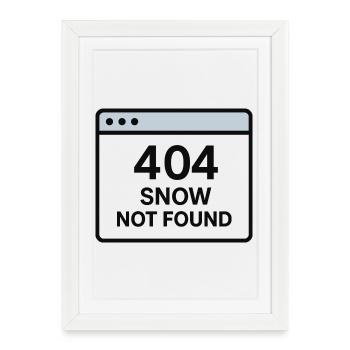 404 Neige non trouvée - Affiche encadrée (27 × 37 cm) - blanc - Devant