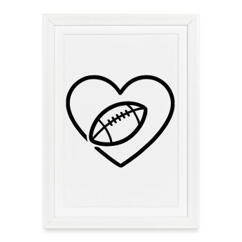 Cuore Rugby XV – Passione Rugby - Affiche encadrée (27 × 37 cm) - blanc - Devant