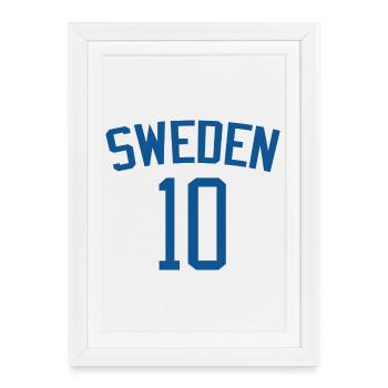 Sweden 10 – Sports Design - Framed poster (27 × 37 cm) - white - Front