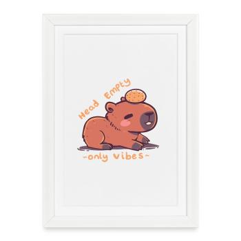 Head Empty Only Vibes - Framed poster (27 × 37 cm) - white - Front