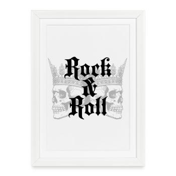 Crânes de la Couronne du Rock and Roll - Affiche encadrée (27 × 37 cm) - blanc - Devant