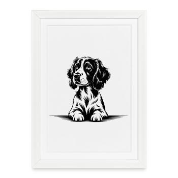 Cocker Spaniel - Framed poster (27 × 37 cm) - white - Front