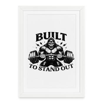 Gym Gorilla conçu pour se démarquer - Affiche encadrée (27 × 37 cm) - blanc - Devant