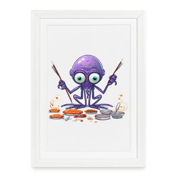 The Algae Octopus Chef - Framed poster (27 × 37 cm) - white - Front