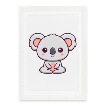 Cute Kawaii Little Koala - Framed poster (27 × 37 cm) - white - Front
