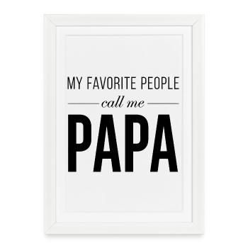 Papa - Affiche encadrée (27 × 37 cm) - blanc - Devant