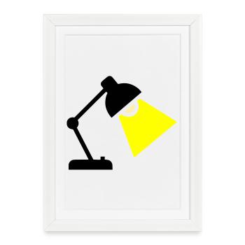 Idée de lampe de bureau - Affiche encadrée (27 × 37 cm) - blanc - Devant