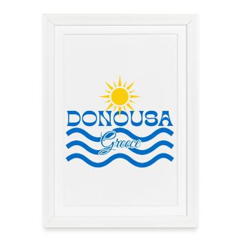 Donousa, Grèce Vagues de Soleil - Affiche encadrée (27 × 37 cm) - blanc - Devant