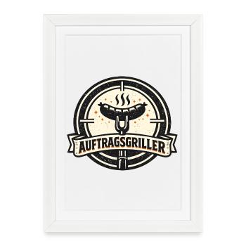 Contract Griller Funny BBQ Gift Men - Framed poster (27 × 37 cm) - white - Front