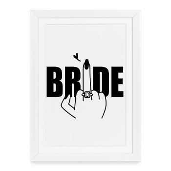 Enterrement de vie de garçon coquine avec annulaire de mariage - Affiche encadrée (27 × 37 cm) - blanc - Devant